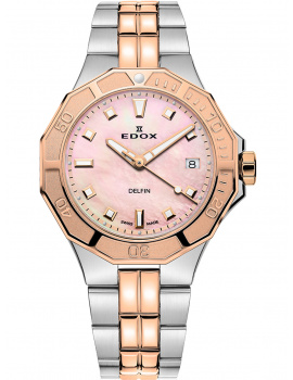 Edox 53020-357RM-ROR Delfin Diver Ladies Watch 38mm 20ATM