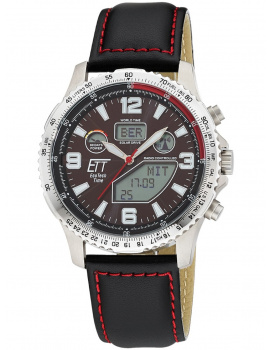 ETT Eco Tech Time EGT-11718-22L Mens Watch Radio-controlled Slnečný pohon Drive Professional Chronograph Titan 45mm 10ATM