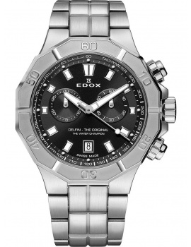 Edox 10113-3M-NIN Delfin Chronograph Mens Watch 43mm 20ATM
