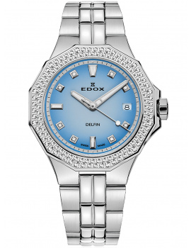 Edox 53020-3D120M-BUCND Delfin Diamond Diver Ladies Watch 38mm 20ATM