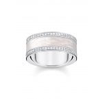 Thomas Sabo TR2446-041-14-58 Silver band ring w. white zirconia and enamel