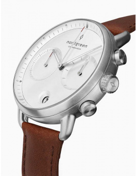 Nordgreen PI42SIXXLEBRLEBL Mens Watch Pioneer Set Chronograph 42mm 5ATM