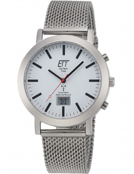 ETT EGS-11579-11M Mens Watch Slnečný pohon Radio-Controlled 41mm 5ATM