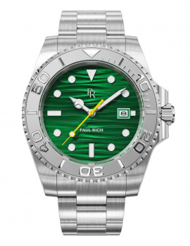 Paul Rich PR-46707 Pánske hodiny Crystal Bay Emerald Isle Silver Green 40mm 5ATM