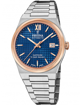 Festina F20030/2 Mens Watch Swiss Made RivĂ© Automatic 40mm 10ATM