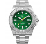 Paul Rich PR-46707 Mens Watch Crystal Bay Emerald Isle Silver Green 40mm 5ATM