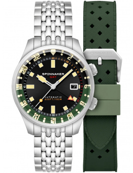 Spinnaker SP-5121-44 Mens Watch Bradner GMT Automatic 42mm 18ATM