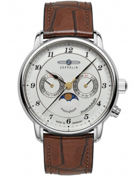 Zeppelin 8536-1 Mens Watch Friedrichshafen Moon Phase 40mm 5ATM