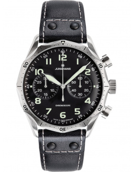 Junghans 27359000 Mens Watch Pilot Chronoscope 43mm 10ATM