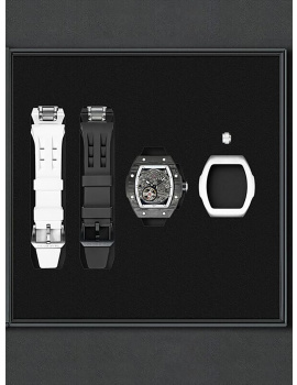 Tsar Bomba TB8218(1+2)CF/FKM-01BK/WH Mens Watch Atomic Twin Interchangeable Automatic Watch 45mm 10ATM