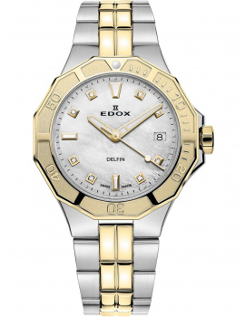 Edox 53020-357JM-NADD Delfin Diver Ladies Watch 38mm 20ATM
