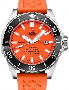 Swiss Military SMA34092.07 Automatic Diver Mens Watch 45mm 100ATM