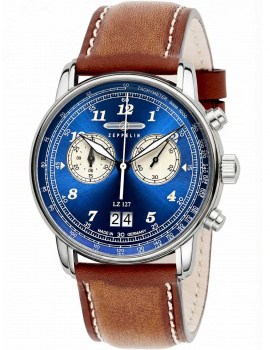 Zeppelin 8684-3 Mens Watch LZ127 Graf Zeppelin Chronograph 40mm 5ATM