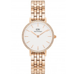 Daniel Wellington DW00100666 Ladies Watch Petite Lumine Bezel 5-Link Melrose 28mm 3ATM