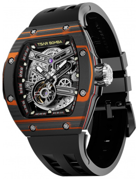Tsar Bomba TB8218CF-BlackOrange Mens Watch Atomic Twin Interchangeable Automatic Watch 45mm 10ATM