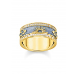 Thomas Sabo TR2450-565-1-58 Gold band ring w. white zirconia and enamel
