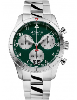 Alpina AL-372GRS4S26B Startimer Pilot Chronograph Mens Watch 41mm 10ATM