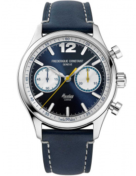 Frederique Constant FC-397HNS5B6 Mens Watch Vintage Rally Healey Chrono 42mm 5ATM