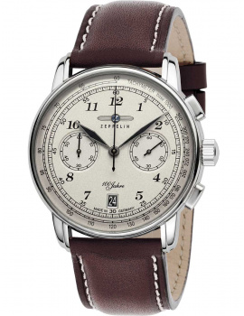 Zeppelin 7674-6 Chronograph 100 Years Zeppelin Mens Watch 42mm 5ATM