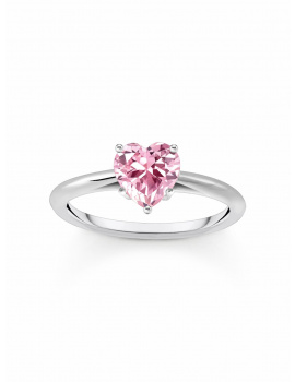 Thomas Sabo TR2476-051-9-56 Silver Ring with pink Stone in Heart Shape Ladies