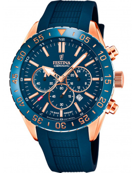 Festina F20516/1 Keramika Chronograph Mens Watch 44mm 10ATM