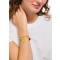 Thomas Sabo X0291-413-39-L17 Gold-plated charm bracelet with gold bear logo ring