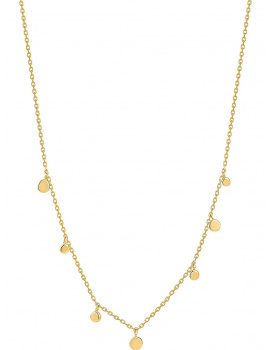 ANIA HAIE NAU001-05YG Gold Mixed Disc Ladies Necklace Gold 14K, adjustable