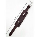 Perigaum Replacement Strap for P-0701 u. P-0702 20 x 260 mm Brown Silver Clasp