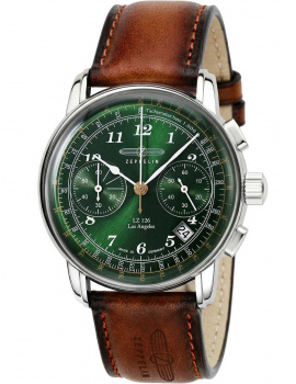 Zeppelin 7614-4 LZ126 Los Angeles Chronograph Mens Watch 43mm 5ATM