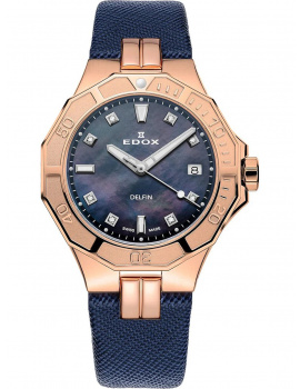 Edox 53020-37RC-NANR Delfin Diver Ladies Watch 38mm 20ATM