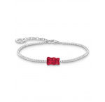 Thomas Sabo A2187-052-10 Silver Tennis Bracelet With Red Gold Bear 16-19 cm