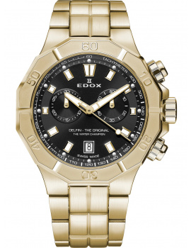 Edox 10113-37JM-NID Delfin Chronograph Mens Watch 43mm 20ATM