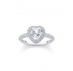 Thomas Sabo TR2477-051-14-54 Silver Halo-Ring in Heart Shape with white Zirconia Ladies