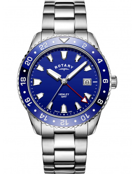 Rotary GB05108/05 Henley GMT men`s 41mm 10ATM