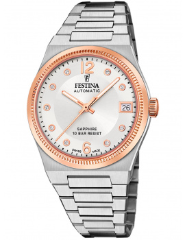 Festina F20031/1 Ladies Watch Swiss Made RivĂ© Automatic 35mm 10ATM