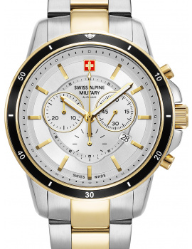 Swiss Alpine Military 7089.9142 Chronograph Mens Watch 44mm 10ATM