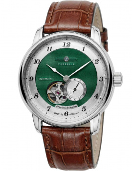 Zeppelin 8566-2 Mens Watch Friedrichshafen Open Heart Automatic 40mm 5ATM