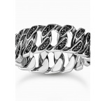 Thomas Sabo TR2501-643-11-64 Unisex Ring - Chain links black stones silver