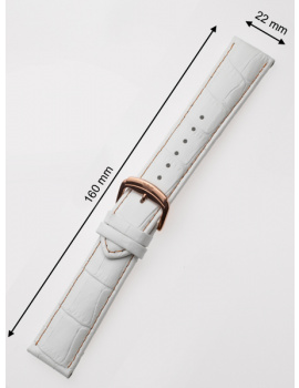 Perigaum Leather Strap 22 x 160 mm White Ružové Clasp