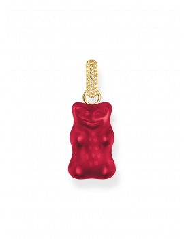 Thomas Sabo PE967-414-10 Large gold-plated red Goldbears pendant w. stones