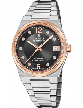 Festina F20031/3 Ladies Watch Swiss Made RivĂ© Automatic 35mm 10ATM