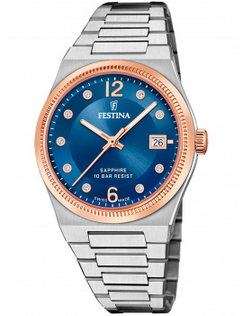 Festina F20037/2 Ladies Watch Swiss Made RivĂ© 35mm 10ATM