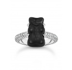 Thomas Sabo TR2478-052-11-56 Silver Ring With Black Gold Bear And Zirconia Ladies