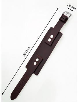Perigaum Replacement Strap for P-0701 u. P-0702 20 x 260 mm Brown Silver Clasp