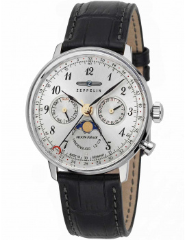 Zeppelin 7037-1 Hindenburg LZ129 ladies watch moon phase 36mm