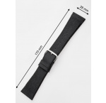 Perigaum Textile-leather-strap 28 x 170 mm Black Silver Clasp