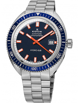 Edox 80128-3BUM-BUIO Hydro-Sub Automatic Mens Watch Chronometer 42mm 30ATM