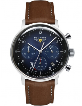 Bauhaus 2086-3 Mens Watch Dessau Slnečný pohon Chrono 41mm 5ATM