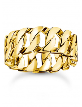 Thomas Sabo TR2497-413-39-56 ring - chain links wide gold plated Ladies
