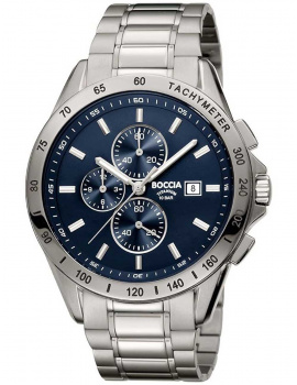 Boccia 3751-01 Men`s Watch Chronograph Titanium 43mm 10ATM